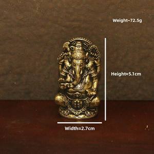 รูปปั้นพระพุทธรูปเทพเจ้าแห่งความมั่งคั่งแบบโบราณทำจากทองเหลือง พร้อมช้างประดับตกแต่งโต๊ะทำงาน ของตกแต่งงานฝีมือ ของสะสม ของที่ระลึก - Product Image 6