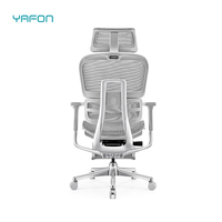 Chaise de bureau ergonomique de direction en aluminium 5D édition de luxe, grise, avec repose-pieds confortable