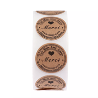 Étiquettes personnalisées imprimées avec logo personnalisé adhésif en papier kraft brun naturel recyclable