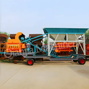 Planta Mezcladora de Concreto Portátil Directa de Fábrica 750 con Dos Compartimentos 45m³/h, Componentes Principales Incluyendo Motor y Rodamientos - Product Image 2