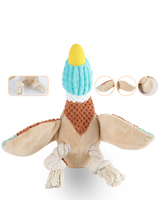 Jouet en peluche durable et interactif personnalisé pour petit chiot de taille moyenne avec perroquet en peluche grinçant avec jambe en corde Jouets à mâcher pour chien