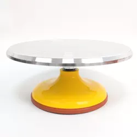 Plateau tournant en métal pour gâteaux, outils de pâtisserie, plateau rotatif personnalisé, table ronde pour gâteaux, support à gâteau rotatif argenté rose
