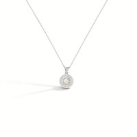 Collier de fiançailles en argent sterling 925 avec topaze naturelle, pendentif double halo soleil, pierre de naissance de novembre, bijoux de luxe
