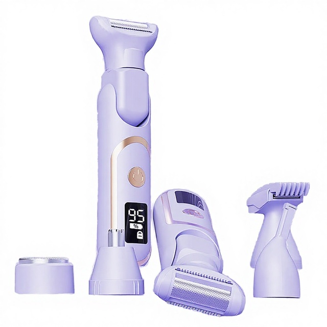 Ladies Wet & Dry Body Razors and Facial Hair Remover Electric Razor for Women Men with LED Display Rechargeable Hair Removal Kit