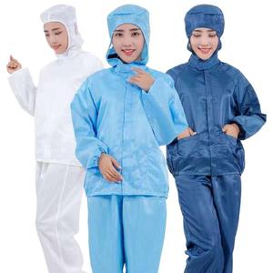 Vêtements antistatiques, combinaison à capuche en deux pièces, séparable, avec fermeture éclair rayée, pour utilisation en salle blanche - Product Image 4