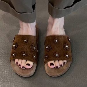 Sandales en peau de mouton de haute qualité, sandales polyvalentes antidérapantes à semelle épaisse pour femmes, tendance - Product Image 3