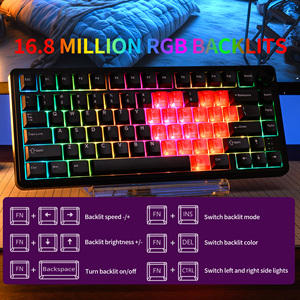 <span class=keywords><strong>Clavier</strong></span> de jeu mécanique XVX M75 Lumina Tri-Mode 75% avec rétroéclairage RVB, cadeau de la Saint-Valentin, touches programmables, touches en PBT - Product Image 6