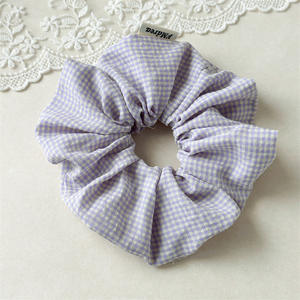 Bandeau à cheveux surdimensionné à carreaux pour femmes, en tissu doux couleur bonbon, élastique, pour femmes et filles - Product Image 6