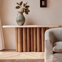Table console moderne en travertin, forme arche, pour entrée, sur mesure ODM/OEM, mobilier de maison en pierre naturelle pour salon