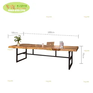 Natural Live Edge Solid Wood Acacia Slab Iron Wood Restaurant Hotel Living Room Dining Table