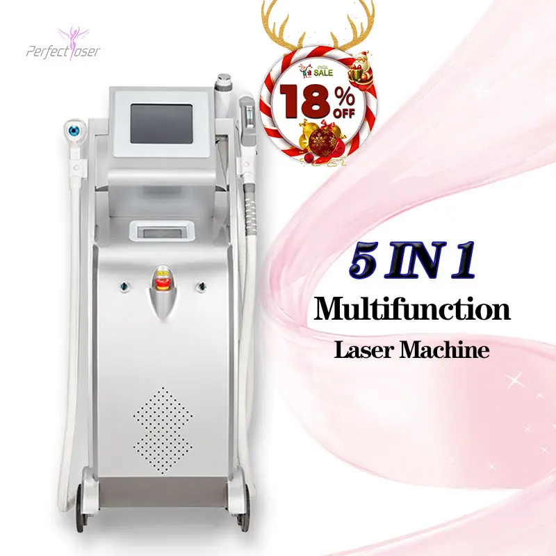 Máquina de rejuvenescimento da pele, 5 em 1multi máquina de beleza picosegunda nd yag remoção de tatuagem a laser opt ipl máquina de rejuvenescimento da pele