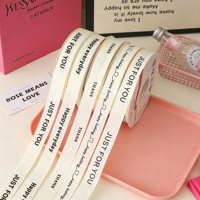 Pita Grosgrain Murah Grosir Custom 2cm dengan Tulisan, Pita Pembungkus Bunga, Pita Hadiah, Pembungkus Buket, Perlengkapan Florist