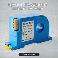 Sensor Arus Efek Hall B14A 5A-200A DC 4-20mA 0-4V/5V/10V Akurasi 0.5% Pemasangan Sekrup Harga Pabrik