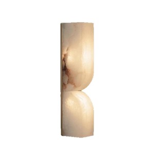 Marble Wall Lamp W80 H350mm <b>LED</b> <b>Light</b> Source Wall Mounted Off White Shade For Bedroom Hallway Living <b>Room</b> - Product Image 5