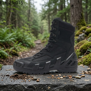 Botas Tácticas Impermeables para Hombre, de Corte Alto, con Parte Superior de Malla Transpirable, Suela de Goma, para Todas las Estaciones, Color Negro - Product Image 3