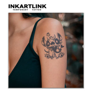 Autocollant de <span class=keywords><strong>tatouage</strong></span> semi-permanent réaliste en gros, motif diable de dessin animé sombre, longue durée 15 jours, art corporel pour femmes et hommes, bras et épaule - Product Image 2