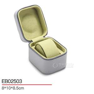 Boîte à montres en cuir de luxe haut de gamme, boîtes de présentation de montres rondes de qualité supérieure avec un matériau en cuir haut de gamme - Product Image 3