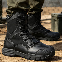 Bottes tactiques de combat en cuir véritable et nylon Cordura, respirantes, antidérapantes, résistantes à l'usure, pour l'escalade, la randonnée et les activités de plein air