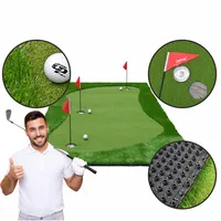 Alfombra de entrenamiento de Golf, tapete de tamaño y patrón personalizado para jugar al Golf en interiores y exteriores, color verde