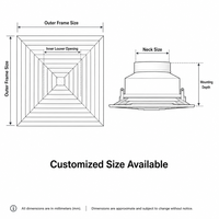Diffuseurs de conduits d'air carrés en alliage d'aluminium modernes de haute qualité Grilles de ventilation étanches pour la climatisation de bureau