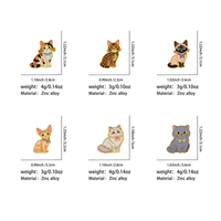 Broches en métal chat mignon, épingles émaillées en alliage de zinc, badges imprimés UV, décorations souvenirs pour sacs et vêtements