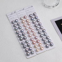 Vente flash - Perles d'eau douce naturelles roses et grises de 3-4A 11-12 mm, perles en forme de bouton, perles en vrac pour la fabrication de bijoux