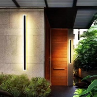 Extérieur Led Allée Applique Murale Noir Longue Bande LED Linéaire Applique Porche Applique Villa LED Applique Murale
