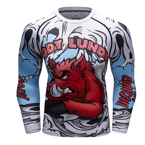 Cody Brand New Men Compression Long Sleeve Jogging Tees 3D Printing Fitness Tights BJJ MMA Gym Exercise Rashguard <strong>Tops</strong> - Product Image 4