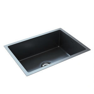 Fregadero de Cocina de Acero Inoxidable Negro, de un Solo Tazón, Rectangular, de Instalación Bajo Encimera, Acabado Mate Moderno, Fácil de Limpiar - Product Image 1