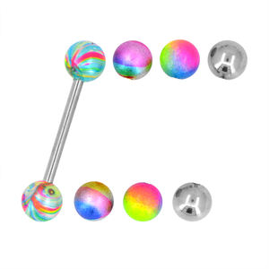 Anillo curvo para cejas, Kit de 10Mm de diamante dorado, joyería plana, Piercing para la lengua - Product Image 3