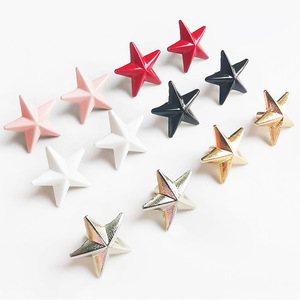 Five Pointed Star Rivets <b>Plastic</b> Alloy Convex <b>Studs</b> For DIY Apparel Decorations Winter 2022 Durable Single Cap Design - Product Image 3