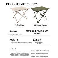 Table pliante de pique-nique E-RIKE ultralégère en alliage d'aluminium, capacité de charge de 20 kg, pour le camping en plein air