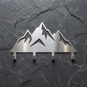 Organisateur de clés en métal personnalisé, support mural découpé au laser, en <span class=keywords><strong>fer</strong></span> noir thermolaqué, conception gratuite basée <span class=keywords><strong>sur</strong></span> les dessins - Product Image 1