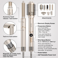 Brosse à air chaud multifonction 8 en 1, sèche-cheveux, styler, boucleur, brosse sèche-cheveux pour cheveux naturels, séchage rapide, moteur 110000 tr/min