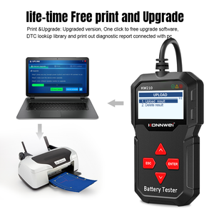 เครื่องทดสอบแบตเตอรี่รถยนต์100-2000CCA 12V เครื่องทดสอบแบตเตอรี่ KONNWEIKW210อัจฉริยะ - Product Image 5