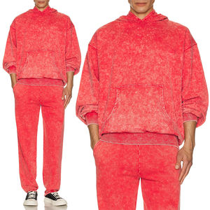 Kingsen Sun Faded Cotton Pull épais à capuche pour hommes French Terry Vintage Washed Heavyweight Hoodie Hip Hop Design - Product Image 1