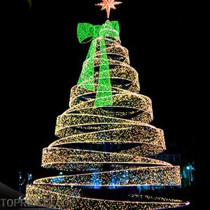 Décoration <span class=keywords><strong>de</strong></span> motif <span class=keywords><strong>de</strong></span> lumière LED <span class=keywords><strong>de</strong></span> qualité commerciale ornement <span class=keywords><strong>ruban</strong></span> en spirale arbre <span class=keywords><strong>de</strong></span> noël pour fête <span class=keywords><strong>de</strong></span> festival <span class=keywords><strong>de</strong></span> vacances décor <span class=keywords><strong>de</strong></span> noël - Product Image 1