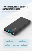 Multiple Ports Power Bank Type C 10000Mah ultra Slim Quick Charging Station LED Light Portable Power Banks