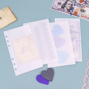 A6 accessoires de reliure budgétaire fermeture éclair sac de billets PP <span class=keywords><strong>plastique</strong></span> 6 trous reliure à anneaux pochettes sans fermeture éclair pour <span class=keywords><strong>classeur</strong></span> budgétaire - Product Image 5