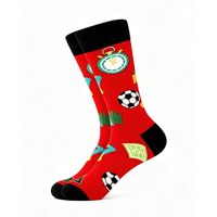 Chaussettes de sport respirantes pour hommes, imprimées sur mesure, avec motif graphique de football sur toute la surface, pour l'entraînement de football d'automne et les tenues décontractées