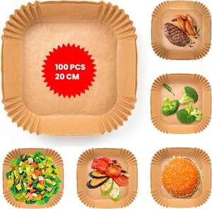 <b>Biodegradable</b> Compostable Double Side Silicone Coated Air Fryer Disposable <b>Paper</b> Liner Colored Box/OPP Bag/PET Box ChickenFries - Product Image 2