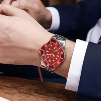 Montre pour homme Alien Water Ghost, style déformé, acier inoxydable, mouvement à quartz, verre saphir, cadran de 43 mm ; design tendance