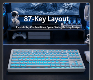 <span class=keywords><strong>Clavier</strong></span> mécanique Zornher ZH870 Spaceman Blue avec rétroéclairage RGB, structure Gasket, <span class=keywords><strong>clavier</strong></span> de jeu tri-mode pour le bureau - Product Image 3