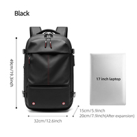 Sac à dos pour ordinateur portable extensible de 5 cm de qualité supérieure avec serrure personnalisée, séparation sec-humide, en tissu Oxford, à compression sous vide
