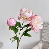 Lot de 3 fleurs artificielles en soie pivoine pour la décoration de la maison et des hôtels, ornements floraux modernes et durables pour la Saint-Valentin et Pâques