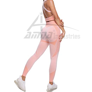 Mallas y Top corto para mujer, ropa deportiva para gimnasio, conjunto de Yoga sin costuras, 2 piezas, venta al por mayor, 2020 - Product Image 6