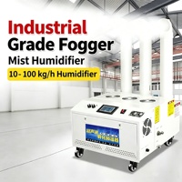 Humidificateur industriel à ultrasons 1500W à brume froide avec une production de 20KG/H, machine à fonctionnement continu pour atelier et serre