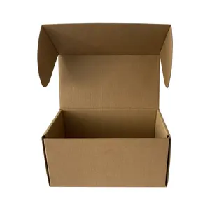 牛皮纸瓦楞运输邮件盒一体式折叠平板运输自锁邮件盒中国制造鞋包装纸盒