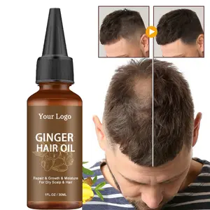 Label pribadi Serum Anti rontok minyak penumbuh rambut Alopecia produk perawatan rambut rontok Herbal organik 7 hari minyak pertumbuhan kembali jahe