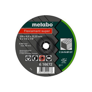 Metabo Flexiamant Super <b>Grinding</b> <b>Wheel</b> 230 X 6.0 X 22.23 Mm For Stone Cutting C 24-N-BF/27 - Product Image 1